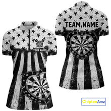 Load image into Gallery viewer, Black White Heart Broken Dartboard Women Darts Valentine Shirt Custom Dart 1/4-Zip Couple Gifts NYN2543