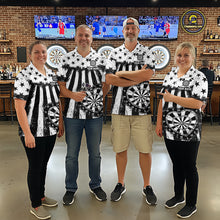 Load image into Gallery viewer, Black White Heart Broken Dartboard Women Darts Valentine Shirt Custom Dart 1/4-Zip Couple Gifts NYN2543