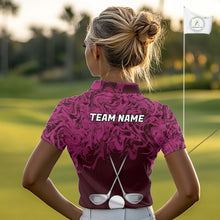 Load image into Gallery viewer, Women Golf Clothing Pink Fluid Pattern Golf Polo Shirt Custom White Golf Clubs Ball Golf Upf Shirts NYN2935