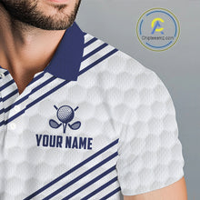Load image into Gallery viewer, Patriotic Men's Golf Polo Shirts Custom American Flag Golf Apparel America Golf Shirt | Blue NYN3326