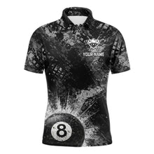 Load image into Gallery viewer, Black White Grunge Pool 8 Ball Billiard Shirt For Men Personalized Ball Billiard Attire Gifts NYN2569