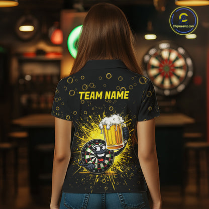 Funny Dartboard Cheer Beer Darts Team Shirt For Women Personalized Dart Polo Jerseys NYN2574