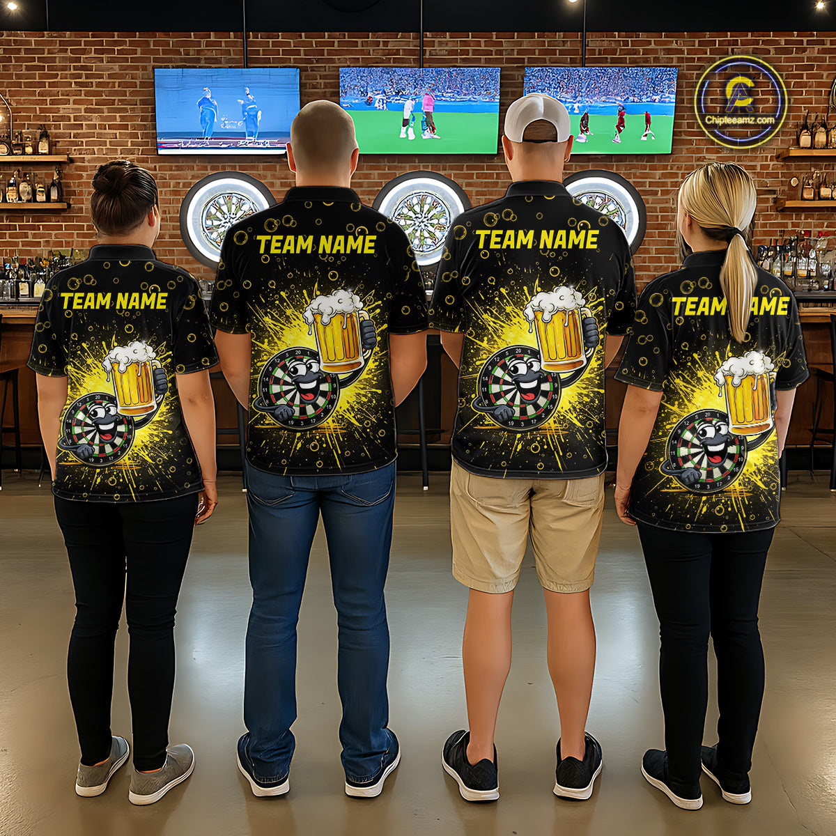 Funny Dartboard Cheer Beer Darts Team Shirt For Men Personalized Dart Polo Jerseys NYN2574