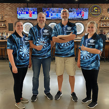 Load image into Gallery viewer, Personalized Thunder Darts Polo &amp; 1/4-Zip Shirt For Men Lightning Dark Blue Dart Attire Jerseys NYN2955