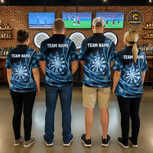 Load image into Gallery viewer, Personalized Thunder Darts Polo &amp; 1/4-Zip Shirt For Men Lightning Dark Blue Dart Attire Jerseys NYN2955