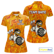 Load image into Gallery viewer, Personalized Funny Duck Darts Polo &amp; 1/4-Zip Shirt For Women Custom Duck Dart Team Dart Jerseys NYN2958