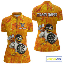 Load image into Gallery viewer, Personalized Funny Duck Darts Polo &amp; 1/4-Zip Shirt For Women Custom Duck Dart Team Dart Jerseys NYN2958