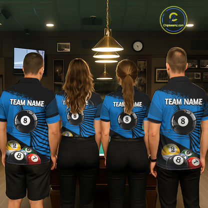 Custom 8 Ball Cue Billiards Polo & Quarter-Zip Jersey Men's Pool Billiard League Jersey NYN2313
