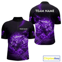 Load image into Gallery viewer, Custom Purple Fantasy Tiger Storm Dart Arrow Darts Quarter-Zip Shirt For Men Dart Team Jerseys NYN1821