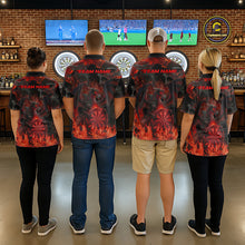 Load image into Gallery viewer, Fire Flames Darts Dragon Red Dart Polo Shirts For Women  Personalized Team Dart Jerseys NYN2104