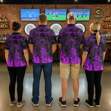 Load image into Gallery viewer, Fire Flames Darts Dragon Purple Dart Polo Shirts For Men Personalized Team Dart Jerseys NYN2105