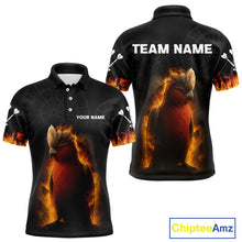 Load image into Gallery viewer, Flaming Cockatoo Dartboard Men's Dart Shirt - Custom Team Name For Darts Jersey NYN0450
