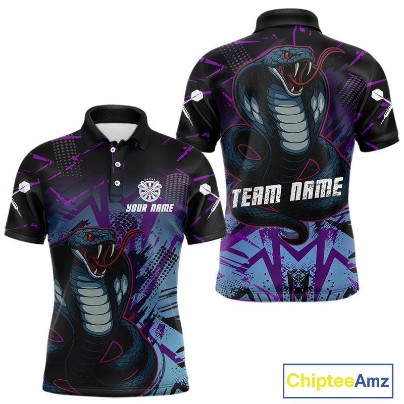 Fierce Cobra Multi Color Grunge Men's Dart Shirt - Custom Name For Darts Jersey NYN0456