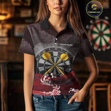 Load image into Gallery viewer, Scarlet Ocean With Golden Arrows - Women's Darts Team Shirt - Custom Name For Players NYN0492