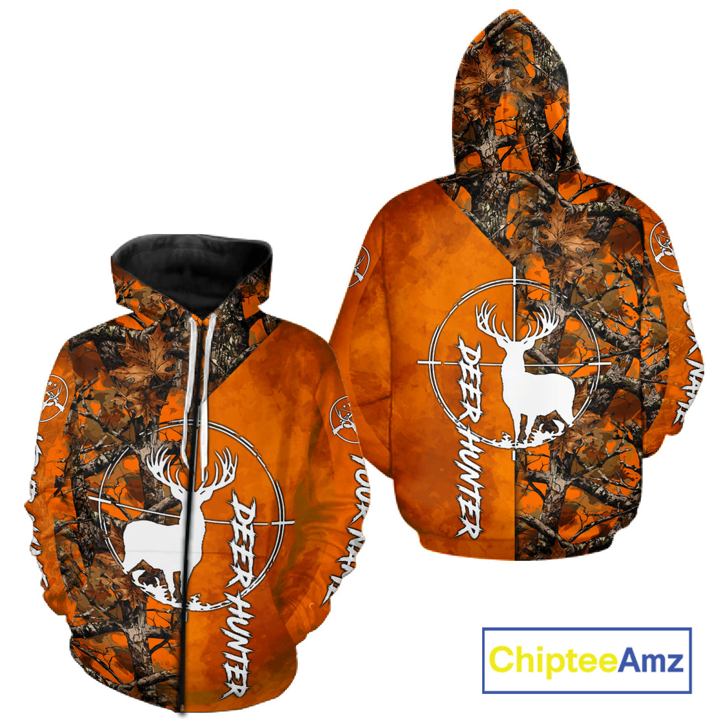 Personalized Orange Camo Deer Hunting 3D Printing Shirts for Hunters, Hunting Gifts NBT129