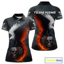 Load image into Gallery viewer, Custom Patriotic Dart Shirt For Women Personalized Skull Red Eagle Dart Team Jerseys NYN1060