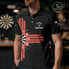 Load image into Gallery viewer, Grunge US Flag &amp; Dartboard Custom Darts Polo Shirt For Men - Darts Team Jersey NYN0762