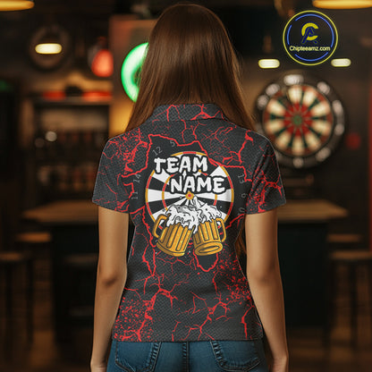 Custom Women's Darts Polo Shirts Playing Darts And Beer For Darts Jersey NYN0774