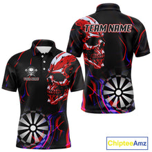Load image into Gallery viewer, Red Skull And Dartboard Custom Darts Polo Shirts For Men, Darts Jersey NYN0776
