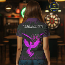 Load image into Gallery viewer, Phoenix Flame Dartboards Women's Darts Shirt - Custom Name &amp; Team Jersey | Opt3 - Purple NYN0638