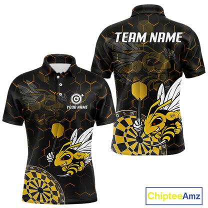 Bee & Dart Arrow Honeycomb Darts Shirt For Men Custom Name & Team Jersey | Opt1 NYN0651