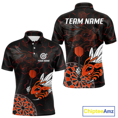 Bee & Dart Arrow Honeycomb Darts Shirt For Men Custom Name & Team Jersey | Opt2 NYN0652