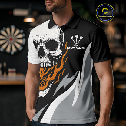 Custom Orange Flame Dartboard Darts Jersey For Men Outfit Dart Team Jersey NYN1269