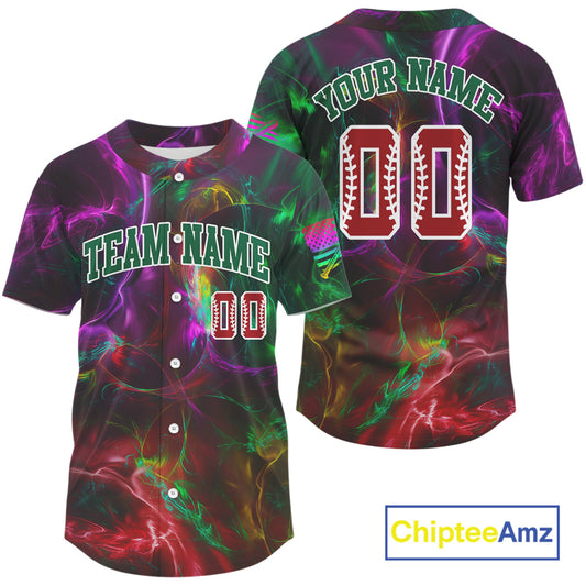 Custom Colorful Men's Baseball Jersey Personalized Lightning Baseball Shirt For Fans NYN0893