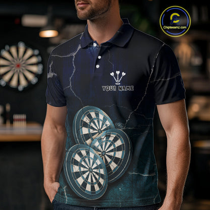 Triple Dartboards Custom Grunge Darts Team Shirt For Men | Opt1 - Blue Turquoise NYN0678