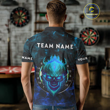 Load image into Gallery viewer, Flame Skull Dartboard Men's Darts Polo  Shirt - Custom Name For Players NYN0746