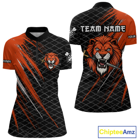 Lion Dart Arrows Grunge Style Custom Orange Dart Shirt For Women, Dart Team Jerseys NYN0101