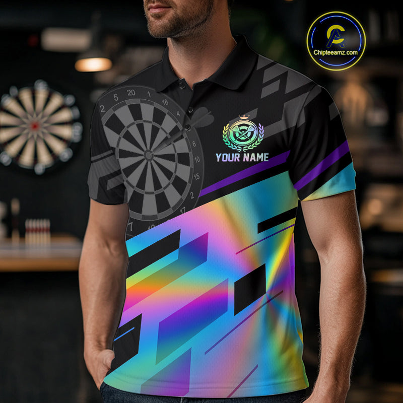 Custom Dartboard Holographic Dart Shirt For Men Outfit Polo Dart Team Jersey NYN1335