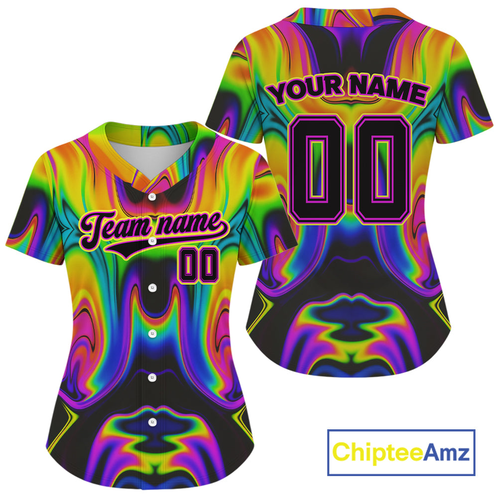 Personalized Holographic Baseball Jerseys Custom Authentic Baseball Jersey For Women & Youth NYN1184