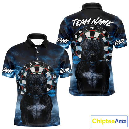Bulldog Play Darts Men's Polo Shirt Darts Jersey Custom Name For Players NYN0738