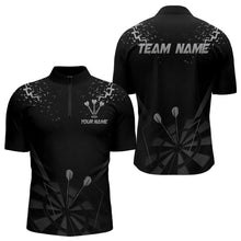 Load image into Gallery viewer, Personalized Dart Shirt For Men With Black Dartboard And Silver Darts Arrows NYN0281