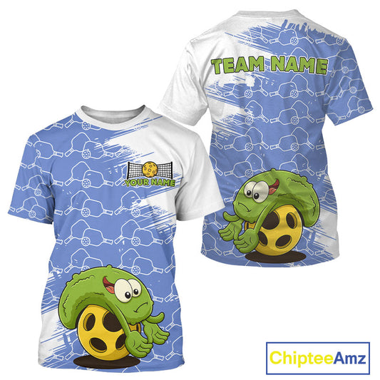 Pickle Plays Pickleball Custom Pickleball T-Shirt For Men, Pickleball Gift | Blue NYN1106