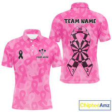 Load image into Gallery viewer, Ribbons Dartboard Custom Pink Darts Shirt For Men - Personalized Name For Players NYN0675