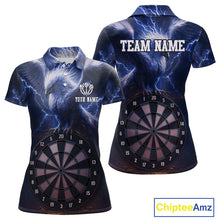 Load image into Gallery viewer, Custom Lightning Blue Eagle Dartboard Women Dart Shirt Outfits Dart Team Jerseys NYN1068