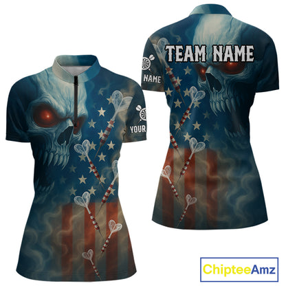 Custom Patriotic Women Darts Shirt Personalized US Flag Dart Arrows Outfits Dart Team Jerseys NYN1162