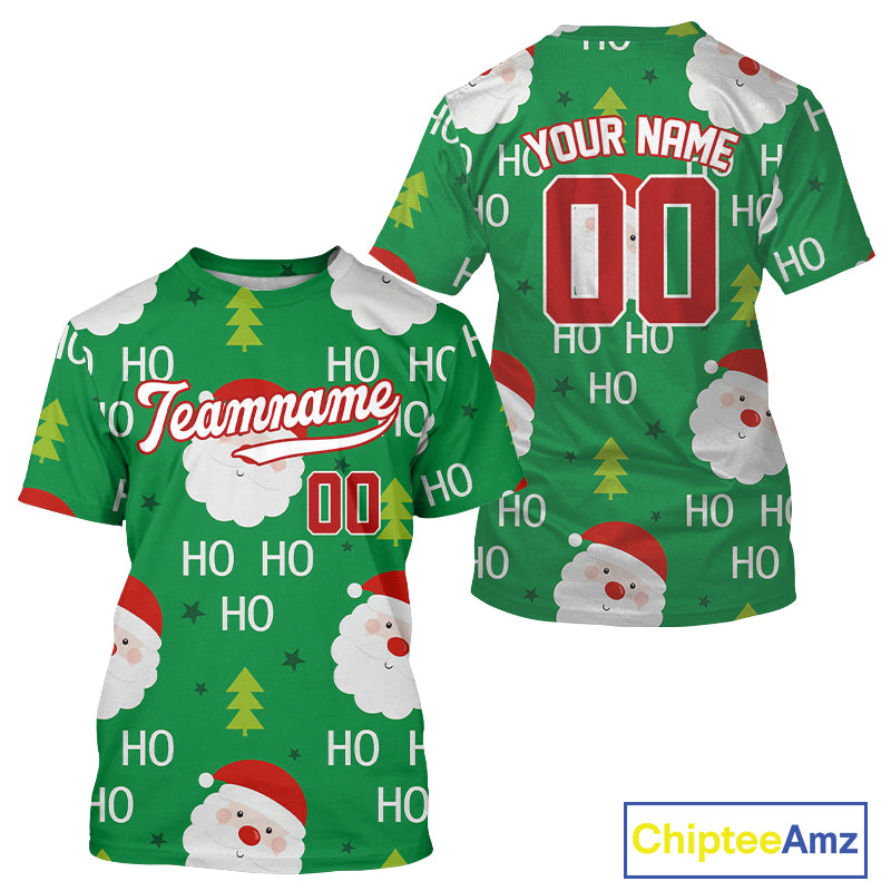 Custom Merry Christmas Baseball T-Shirt For Men Youth Baseball Jersey, Winter Xmas Gifts NYN1282