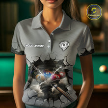 Load image into Gallery viewer, Funny Tornado Grey Billiard Ball Shirt For Women Personalized Thunder 8 Ball Pool Team Jersey NYN2985