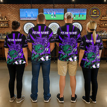 Load image into Gallery viewer, Custom Purple Neon Fierce Bulldog Thunder Women Darts Quarter- Zip Shirt Funny Dart League Jerseys NYN2126
