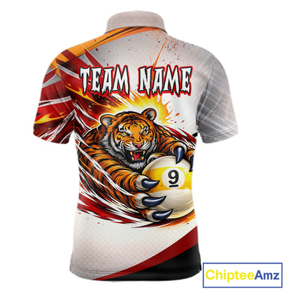 Red Thunders Tiger Claws Pool 8 Ball Billiard Shirt For Men Personalized Billiard Team Jerseys NYN2631