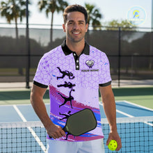 Load image into Gallery viewer, Custom Brush Purple Pickleball League Jerseys Pickleball Paddle League Shirts For Men NYN2134