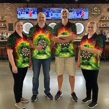 Load image into Gallery viewer, Funny Shamrock Dartboard &amp; Arrow Women Darts Polo Shirt Custom St Patrick's Day Dart League Shirt NYN2650