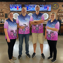 Load image into Gallery viewer, Custom Funny Pink Couple Flamingo Custom Dart Quarter-Zip Shirts For Women Dart Team Jerseys NYN2187