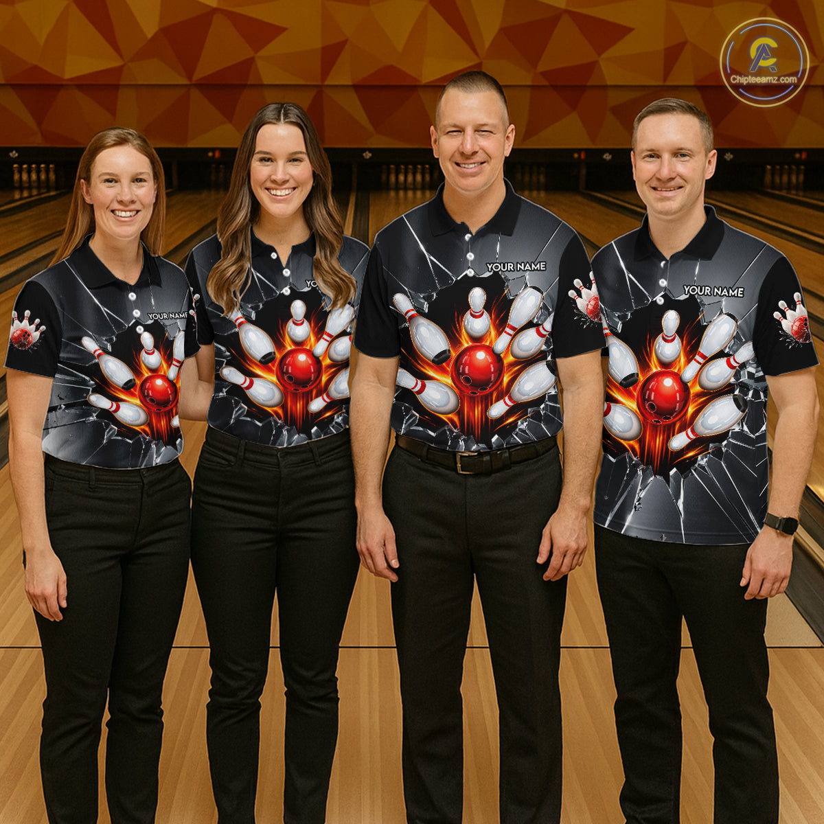 Grey Broken Glass Bowling Shirt For Men Custom Fire Flame Outfit Bowling Jersey | Red NYN3230