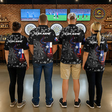Load image into Gallery viewer, Texas Flag Bull &amp; Dartboard Custom Grunge Women Darts 1/4-Zip Shirt Patriotic Darts Team Jersey NYN2716