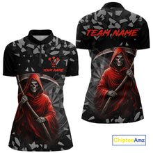 Load image into Gallery viewer, Red Grim Reaper Smoke Dartboard Custom Grunge Women Darts 1/4-Zip Shirt Darts Team Jersey NYN2719