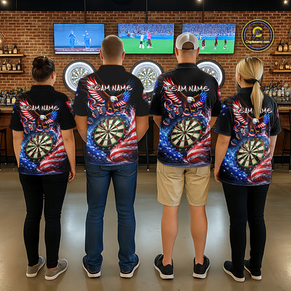 Eagle Dartboard US Flag Freedom Darts Polo Shirt Personalized Patriotic Men Dart Jerseys NYN2527
